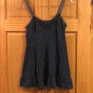 Free people top. Grunge blue color. Size Med